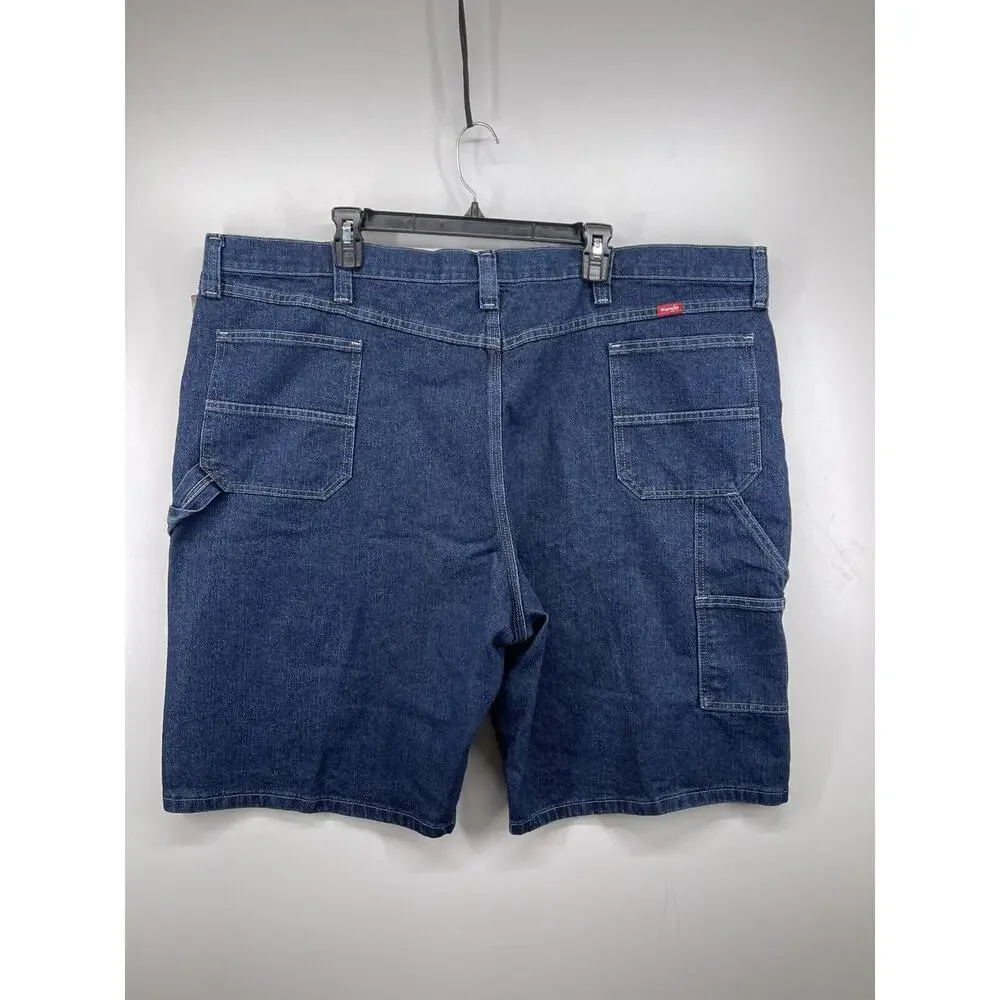 WRANGLER MEN'S CARPENTER DARK BLUE‎ JEAN SHORTS Size 48 Inseam 10” NEW Irregular